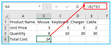 Multiplication in excel