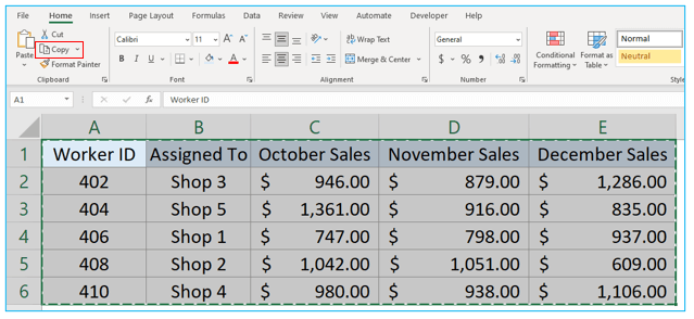 Transpose in Excel