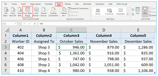 Transpose in Excel