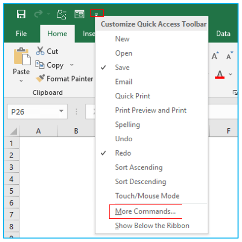 Turn on AutoSave in Excel