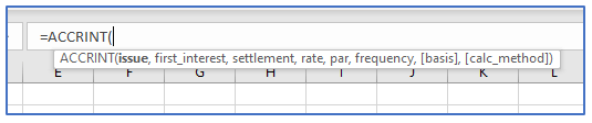 ACCRINT function in Excel