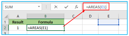 AREAS Function in Excel