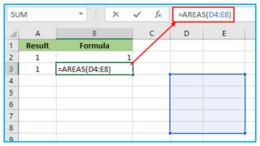 AREAS Function in Excel