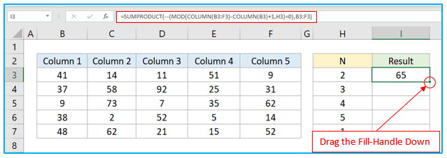 COLUMN and COLUMNS functions