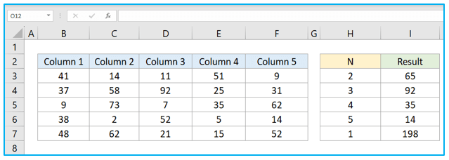 COLUMN and COLUMNS functions