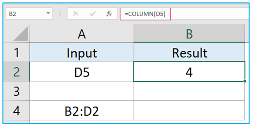 COLUMN and COLUMNS functions