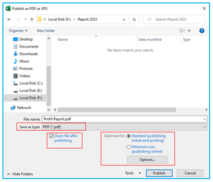 Convert Excel to PDF