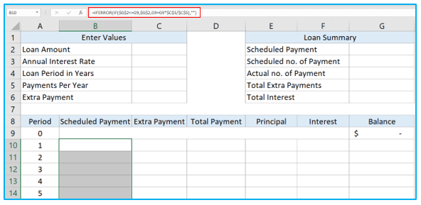 Create Amortization Schedule