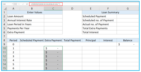 Create Amortization Schedule