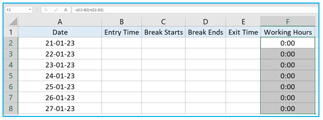 Timesheet Calculator in Excel