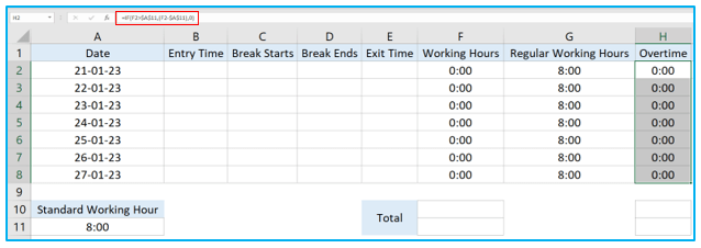 Timesheet Calculator in Excel