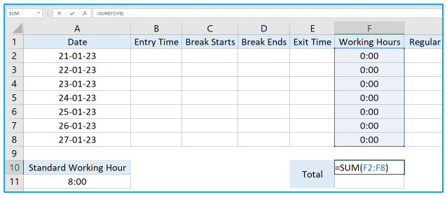Timesheet Calculator in Excel