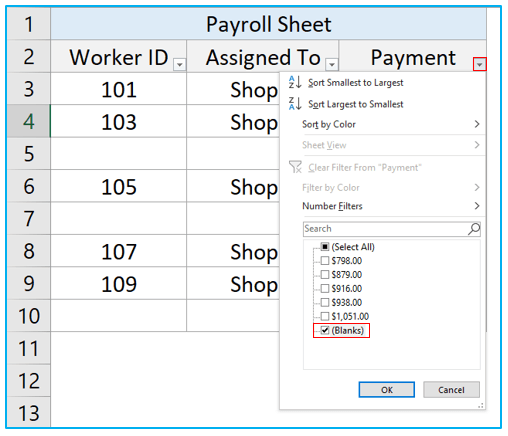 Delete Blank Rows in Excel