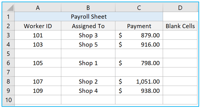 Delete Blank Rows in Excel