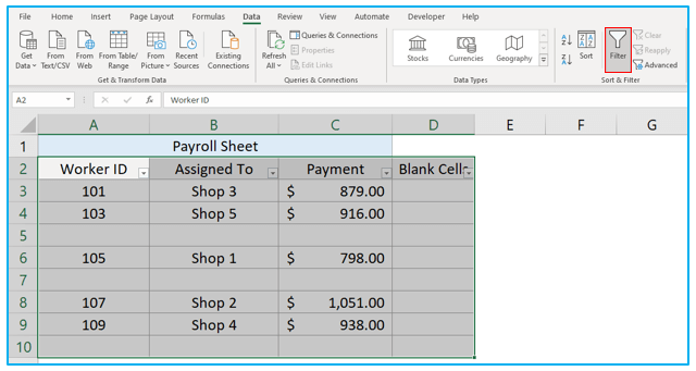 Delete Blank Rows in Excel