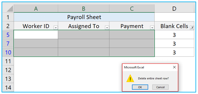 Delete Blank Rows in Excel