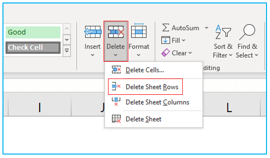 Delete Blank Rows in Excel