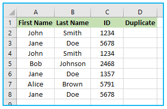 Duplicates Value in Excel