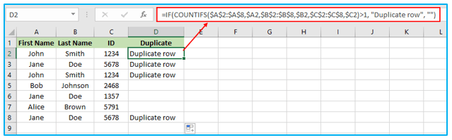 Duplicates Value in Excel