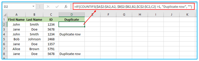 Duplicates Value in Excel