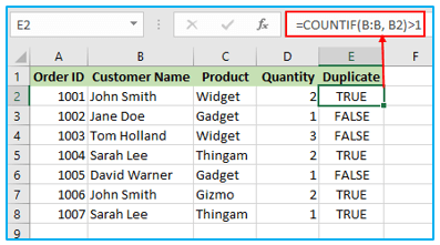 Duplicates Value in Excel