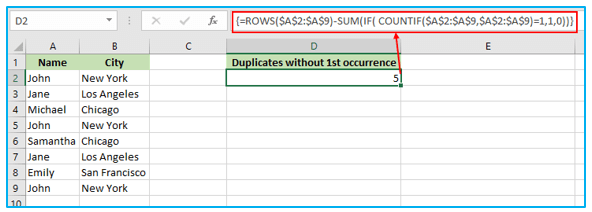 Duplicates Value in Excel