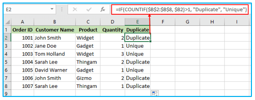 Duplicates Value in Excel