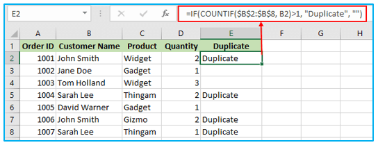 Duplicates Value in Excel