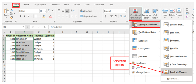 Duplicates Value in Excel