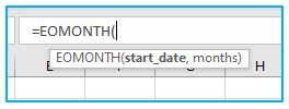 EOMONTH Function in Excel