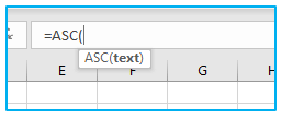 Excel VBA ASC Function