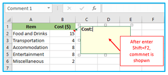 Function Keys in Excel