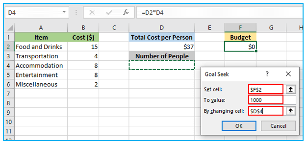 Goal Seek in Excel