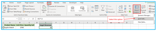 Goal Seek in Excel