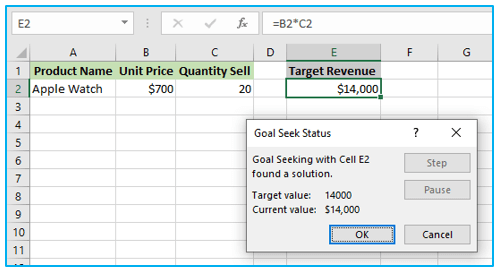 Goal Seek in Excel