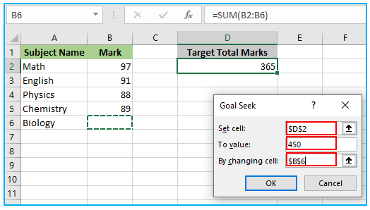 Goal Seek in Excel