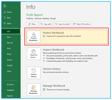 Protect Excel File