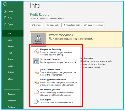 Protect Excel File