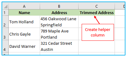 Remove Space in Excel