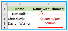 Remove Space in Excel