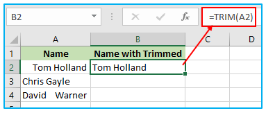 Remove Space in Excel