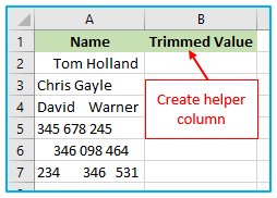 Remove Space in Excel