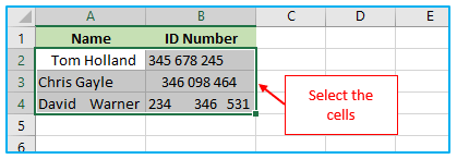 Remove Space in Excel