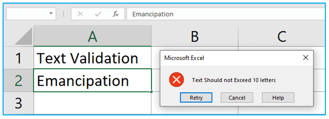 Set Data Validation 