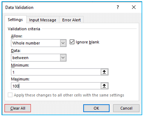 Set Data Validation