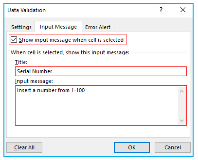 Set Data Validation