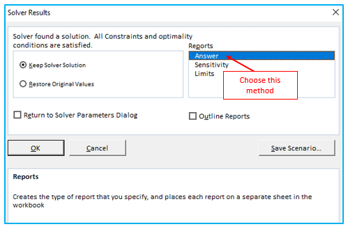 Solver in Excel