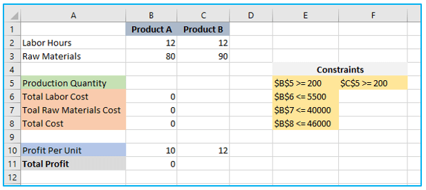 Solver in Excel