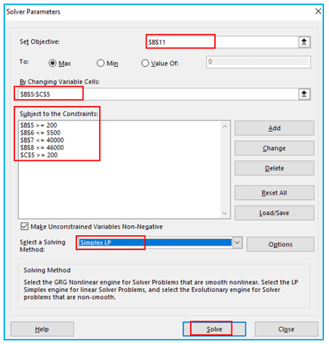 Solver in Excel