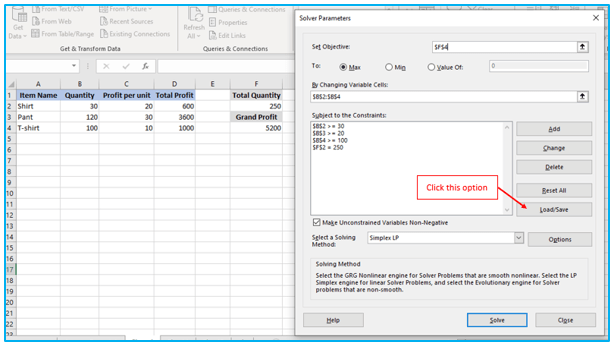 Solver in Excel